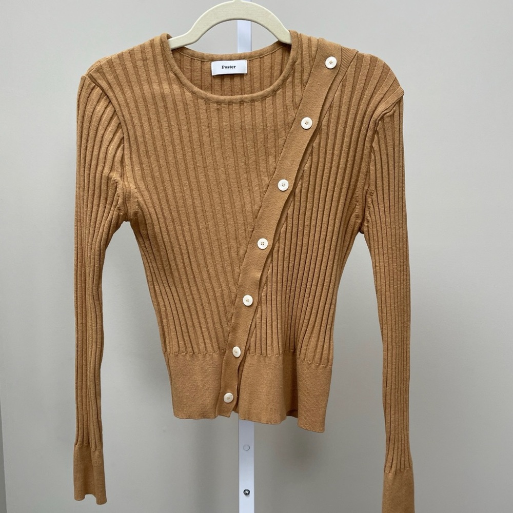 Poster Diagonal Button Down Cardigan - image 1